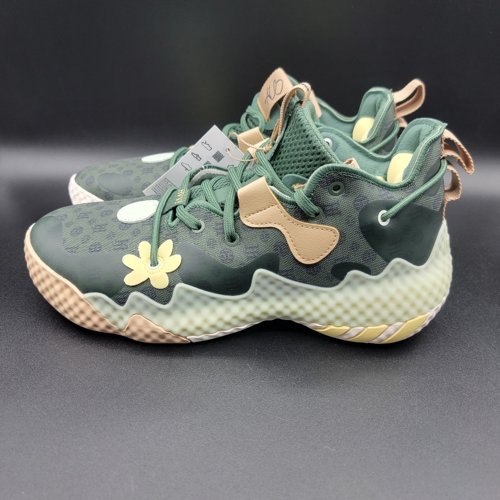 Adidas Harden Vol. 6 J 'Green Oxide Monogram ' Big Kids Shoe Size 7 GV7058 New
